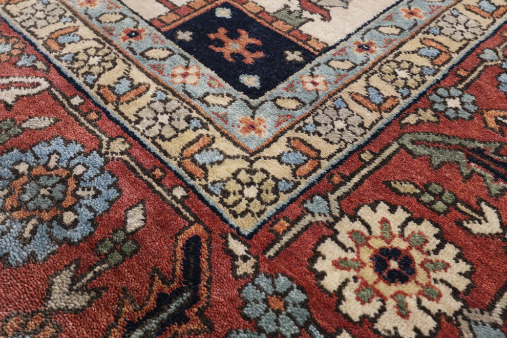 11' 9" X 14' 9" Persian Fine Serapi Hand Knotted Wool Rug - Q14709