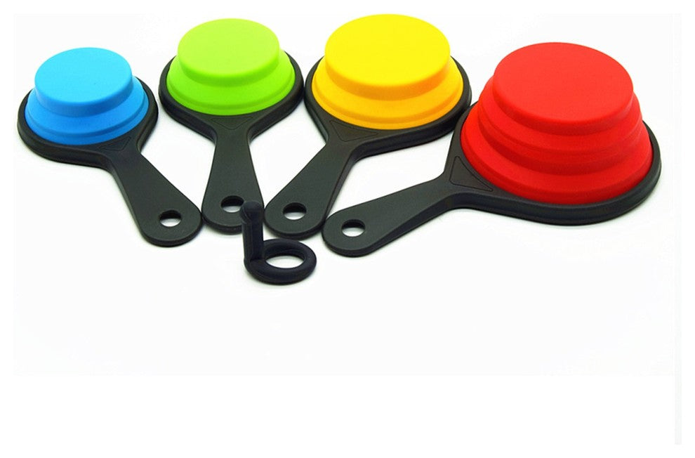 Anroco 8 Piece Silicone Measuring Cups and Spoons Portable Collapsible Set