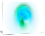 Green Luminous Misty Sphere, Oversized Abstract Canvas Art Print, 60x40
