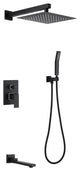 Pressure Balanced Water-Saving 3-Function Rain Shower System with Rough-in Valve