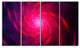 Pink Whirlpool Fractal Spirals, Abstract Art on Canvas, 48"x28", 4 Panels
