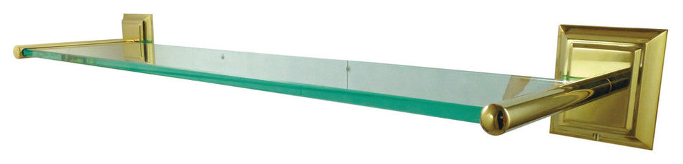 BA6019PB Millennium Glass Shelf, Polished Brass