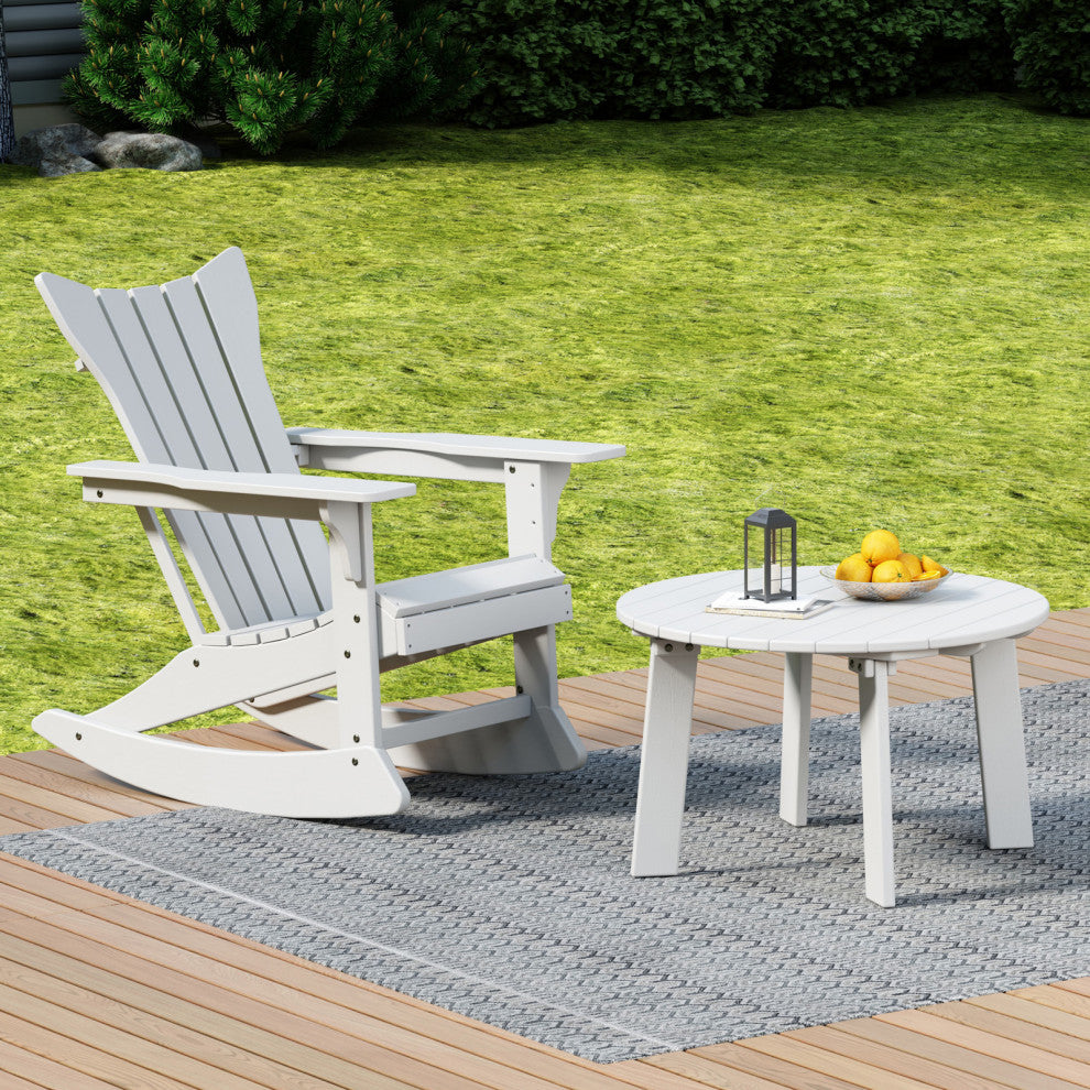 Outdoor Adirondack Rocking Chair, White