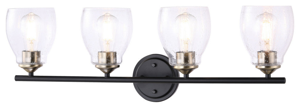 Minka-Lavery 2434-878, 4-Light Wall Lamp, Winsley, Coal And Stained Brass