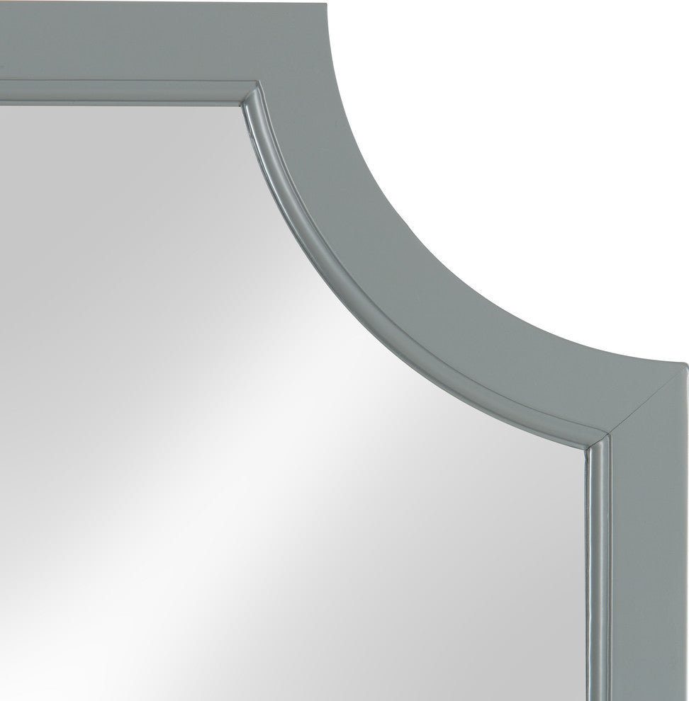 Kate and Laurel, Hogan Wood Framed Mirror With Scallop Corners, 24 x 36", Grey