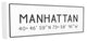 Plate City Coordinates Manhattan Stretched Canvas Wall Art, 10x24