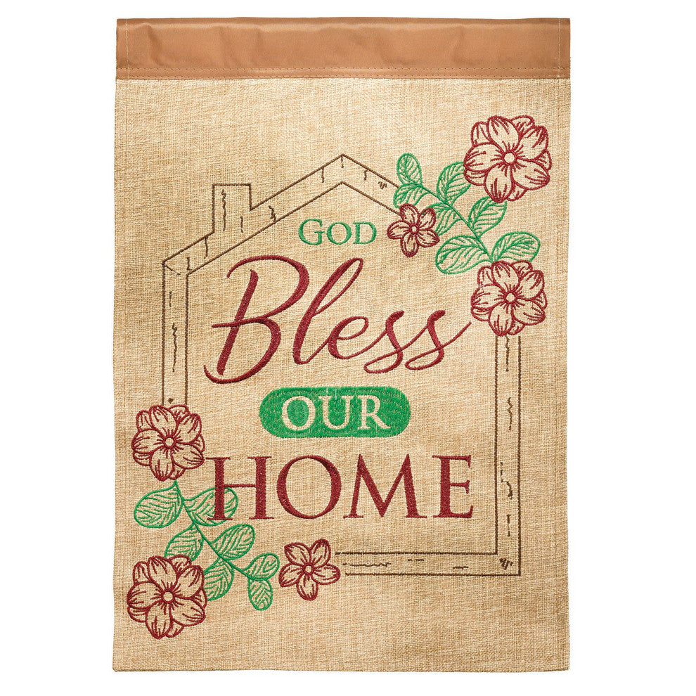 Flag Double Applique God Bless Our Home Blap Garden