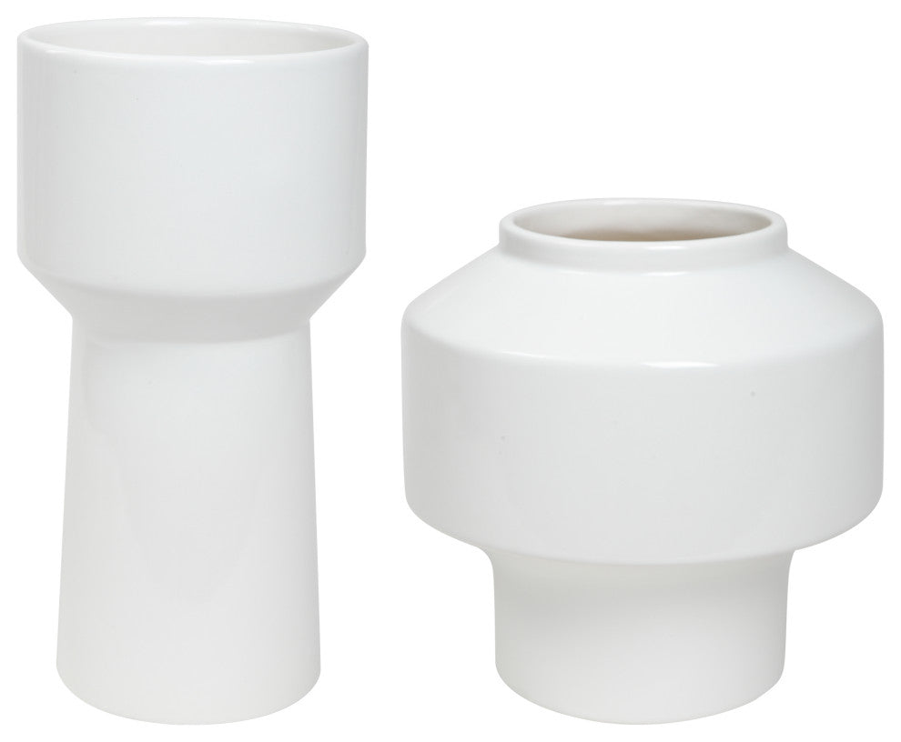 Uttermost 18049 Illumina Abstract White Vases Set of 2