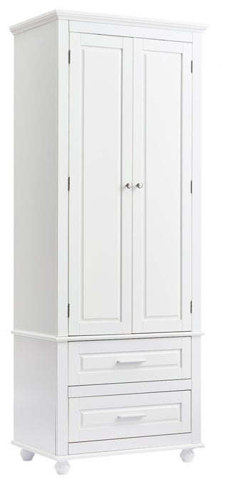 70" Wood 2-door Bath Cabinet, Adjustable Shelves, White