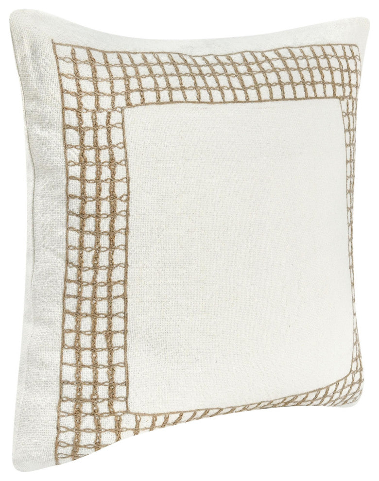 Marina 26" Cotton Linen Blend Throw Pillow, White