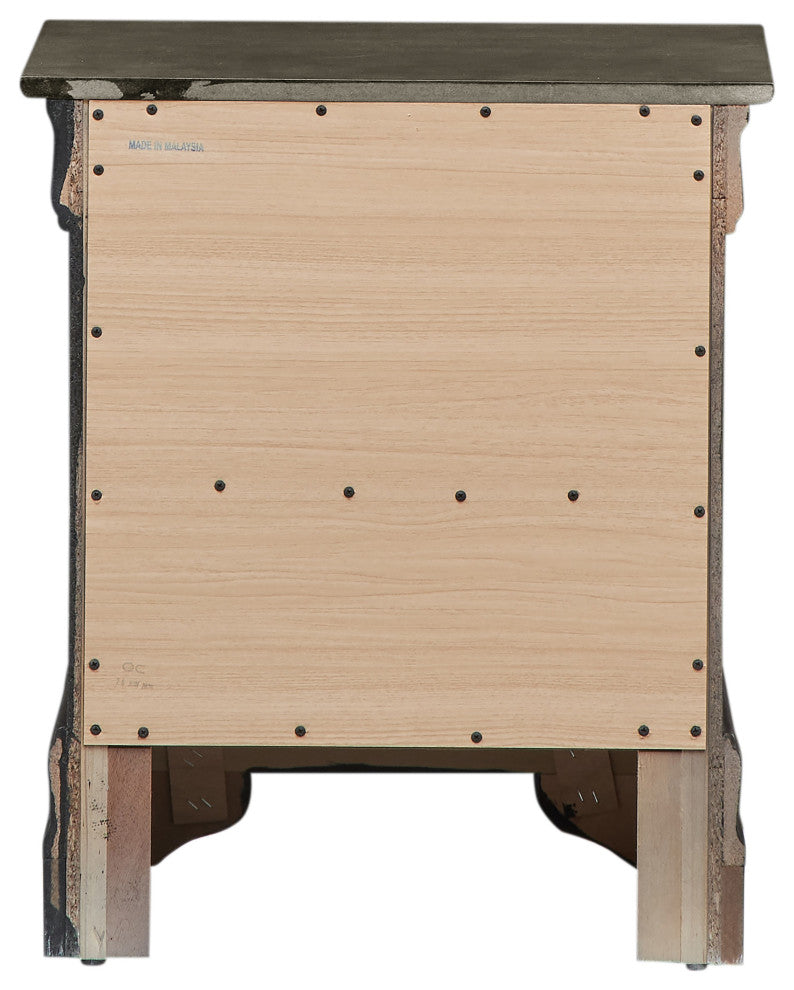 Louis Philippe 2-Drawer Nightstand (24 in. H X 21 in. W X 16 in. D), Gray