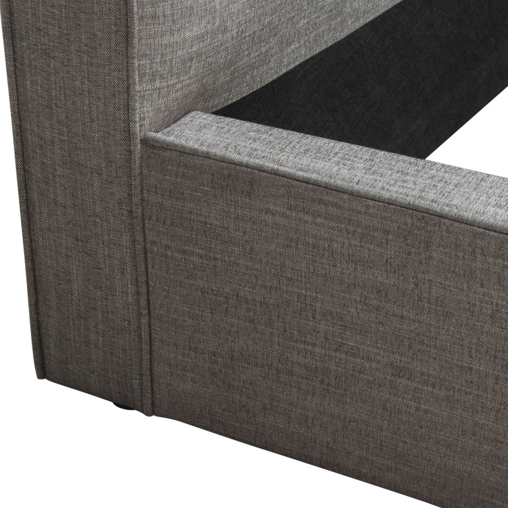 Cloud 43" Low Profile Queen Bed, Gray Fabric