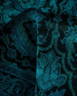 Fine Vibrance, One-of-a-Kind Hand-Knotted Runner Rug Black, 2'6"x11'9"