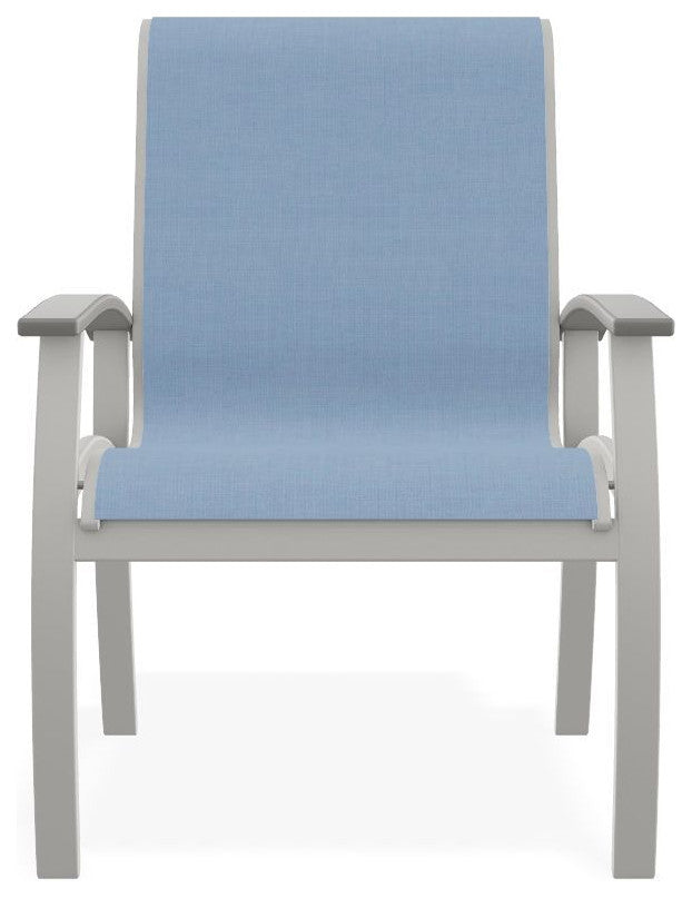 Belle Isle Sling Outdoor Dining Chair, Sky/Snow