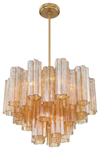 Crystorama Lighting Group ADD-306-AM Addis 6 Light 20"W Waterfall - Aged Brass