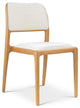 Modern Brazilian Chloe Side Chair Fontana Natural Seat Damasco Frame