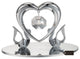 Chrome Plated Loving Swans With Heart Figurine Table-Top Ornament