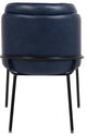 Jagger Vegan Leather Upholstered Dining Chair, Set of 2, Navy, Matte Black Finish
