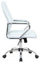 LeisureMod Winchester Home Leather Office Chair, White