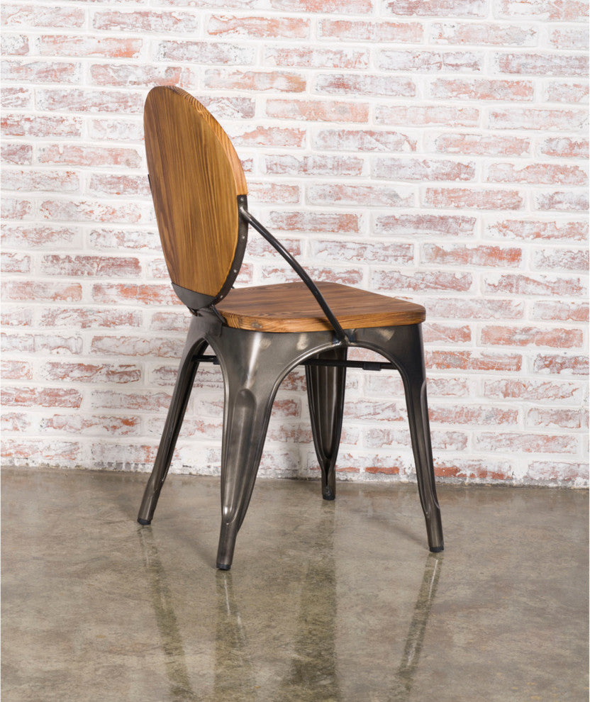 Classics Metal Dining Chair, Walnut