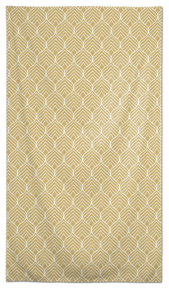 Geo Leaf Pattern Yellow 58 x 102 Outdoor Tablecloth