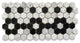 Carrara White Marble Hexagon Mosaic Border Flower Tile Polished 1", 1 sheet