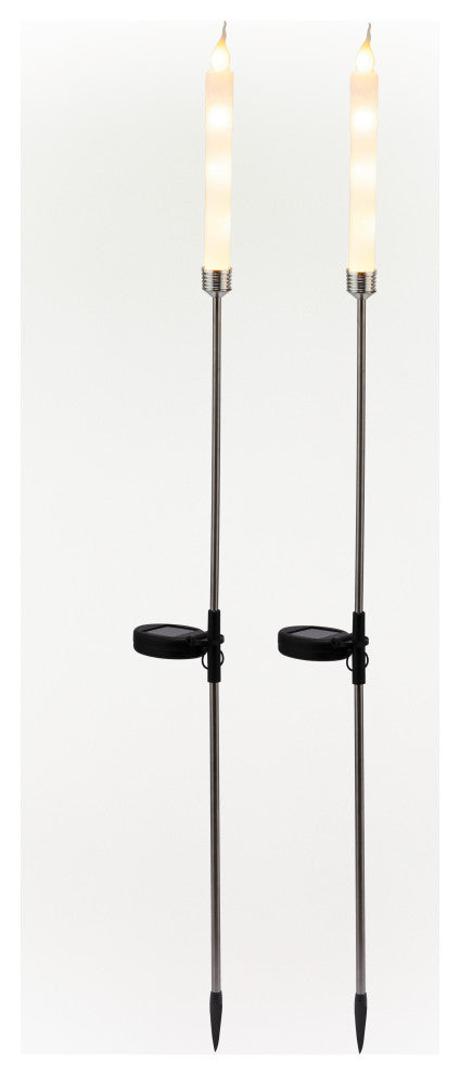 Solar White Candle Stake - Set of 2
