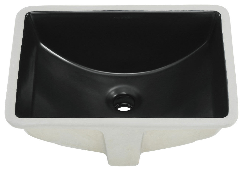 Plaisir 18.5" Rectangle Undermount Bathroom Sink, Matte Black