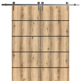 Sturdy Double Barn Door 48 x 84 with | Planum 0015 Oak with  | 13FT
