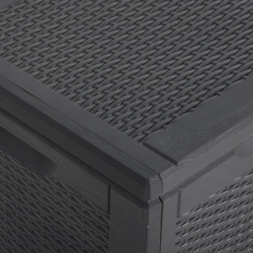 vidaXL Tool Box Outdoor Storage Box for Patio Furniture 71.3 gal Black PP Rattan