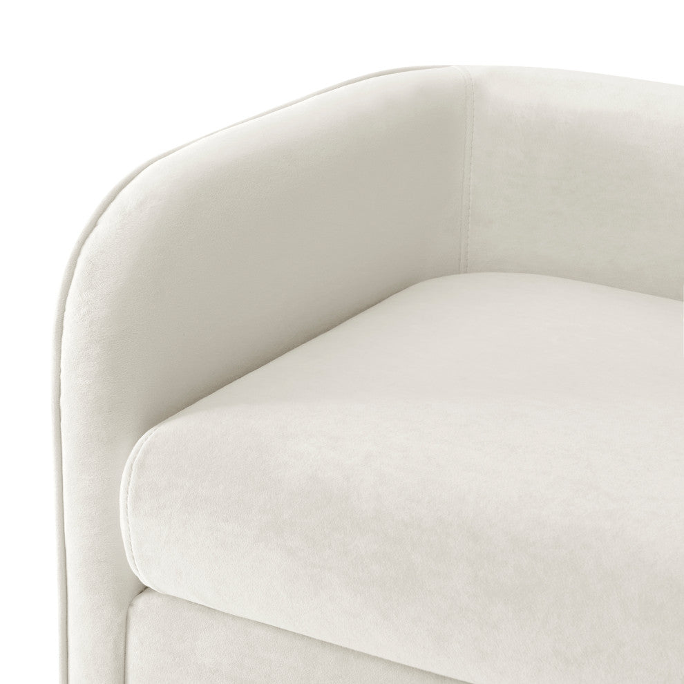 Marsha Velvet Bench, Dainty Cream