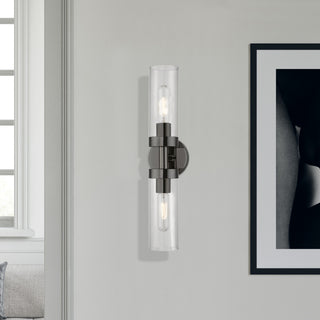 Ludlow 2 Light Black Chrome ADA Vanity Sconce