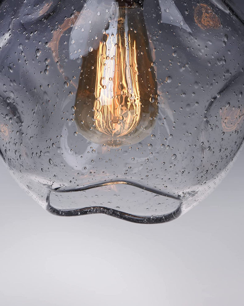 Retro Glass Pendant Lighting Fixture, Farmhouse Hanging Light