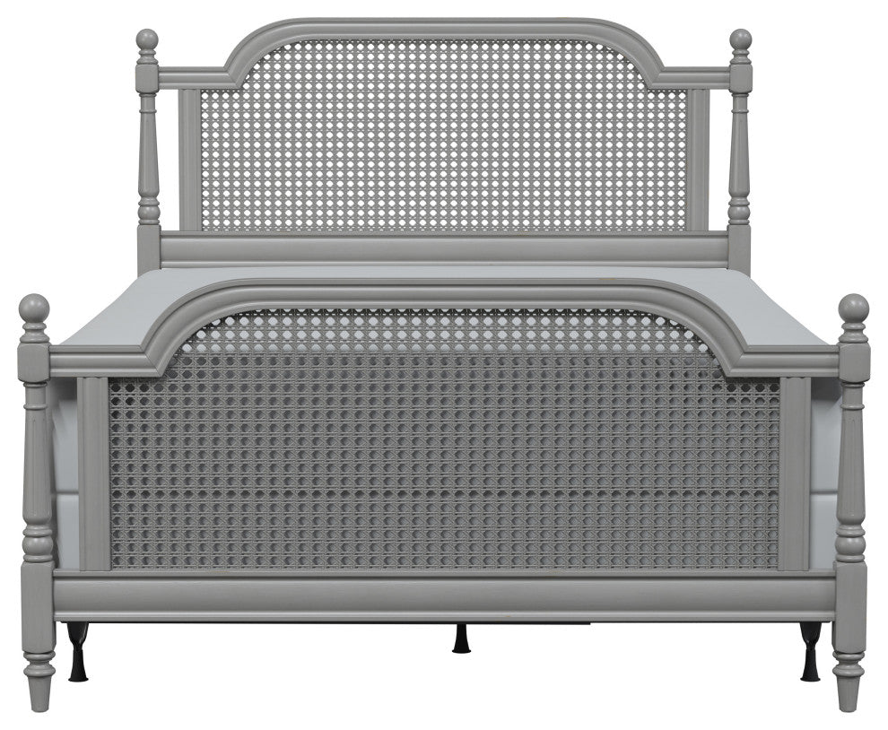 Melanie Bed, Metal Bed Rails Included, Gray, Queen