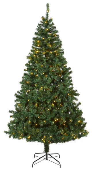 8' Northern Tip Artificial Christmas Tree With 450 Clear LED Lights