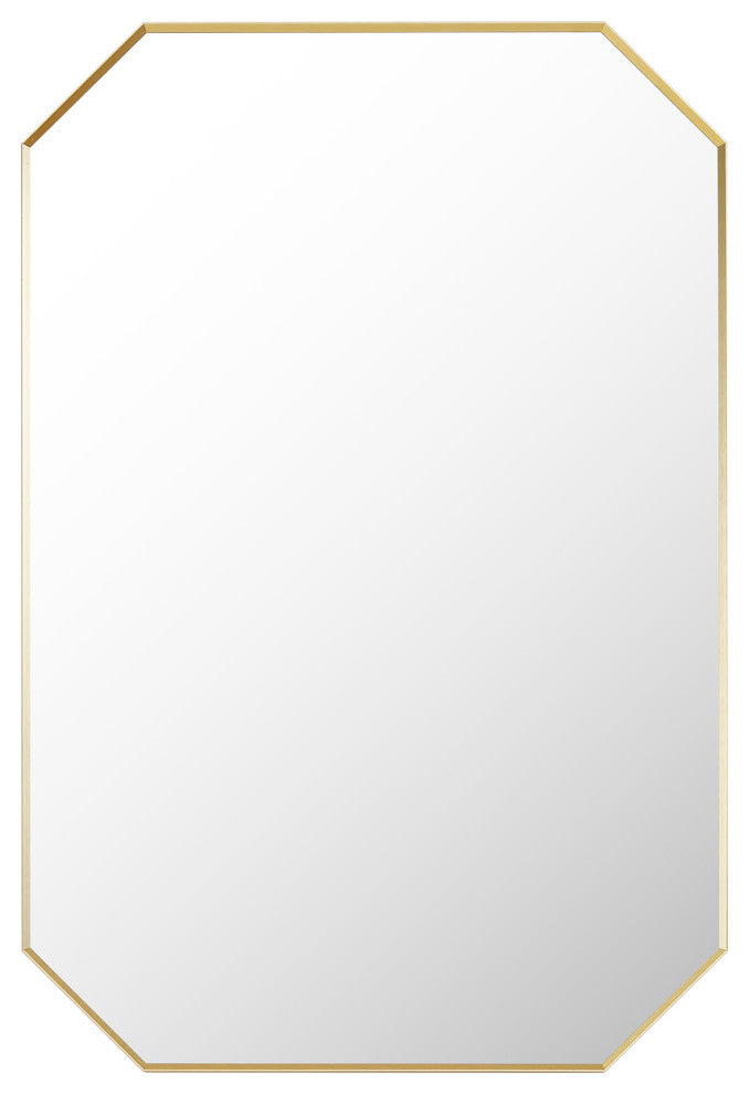 Allure Octagon Framed Bathroom Wall Mirror, Brushed Gold, 24"