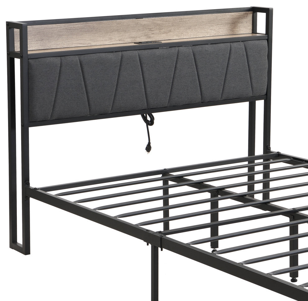 Gewnee Queen Size Metal Platform Bed Frame