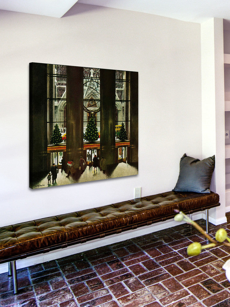 "St. Patrick's Cathedral at Christmas" Painting Print on Canvas by John Falter