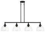 4 Light Black Large Linear Chandelier