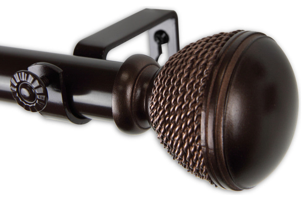 Woven 1" Curtain Rod, Bronze, 120"-170"