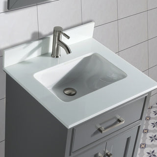 Vanity Art Bathroom Vanity Set With Engineered Marble Top, 30", Gray, Standard Mirror