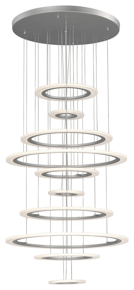 ET2 Saturn II LED 10-Light Pendant, Matte Silver