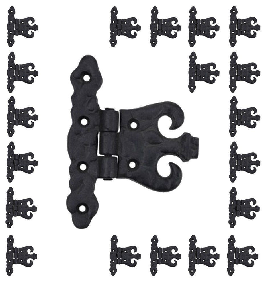 Wrought Iron Cabinet Hinge Black Rustproof Pack of 20 |