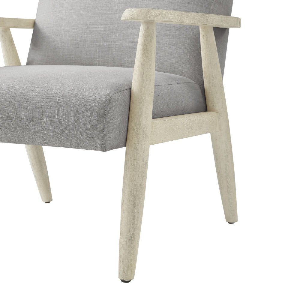Rustic Manor Gian Armchair Upholstered, Gray and Cream Linen
