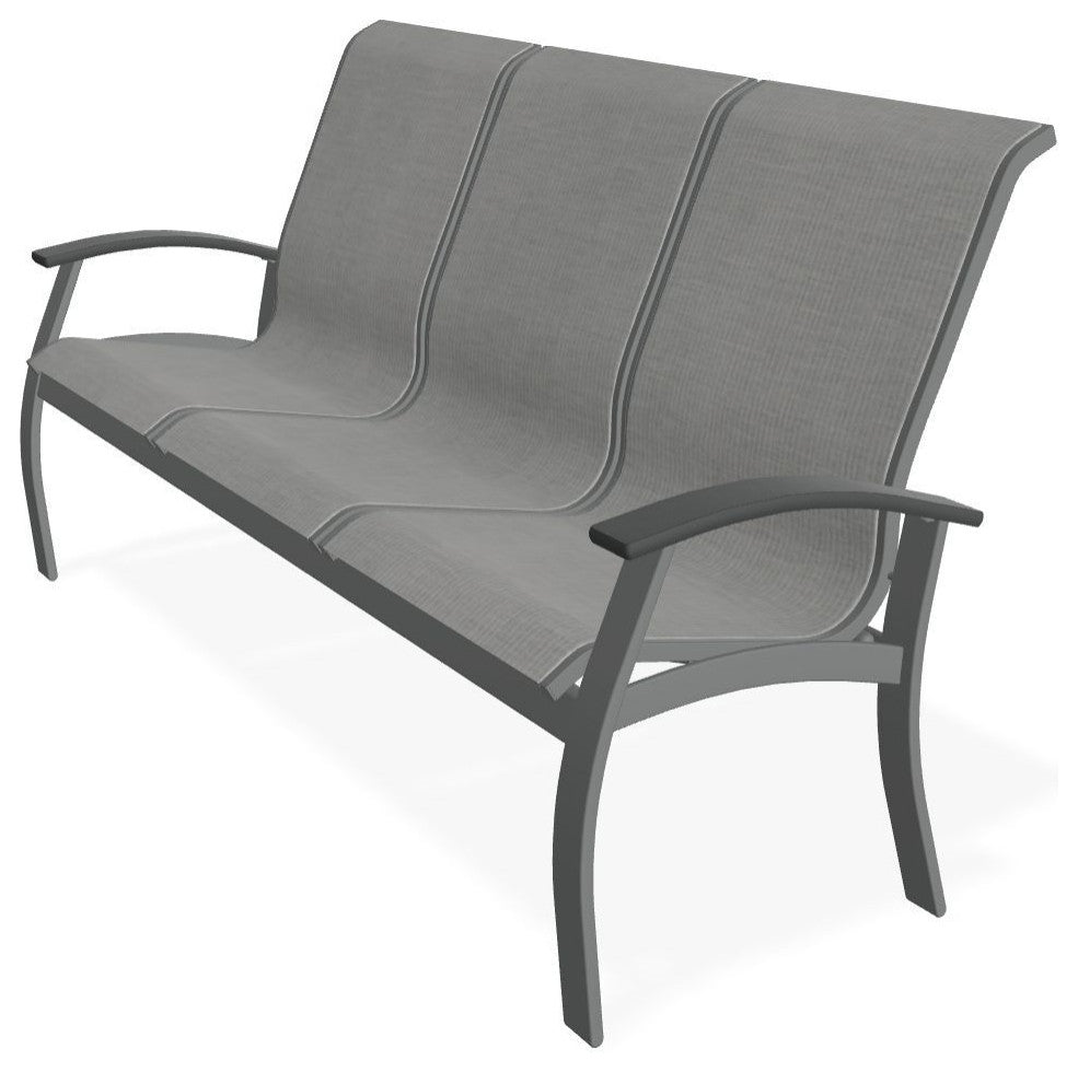 Belle Isle Sling 3-Seat Outdoor Sofa, Alloy/Graphite
