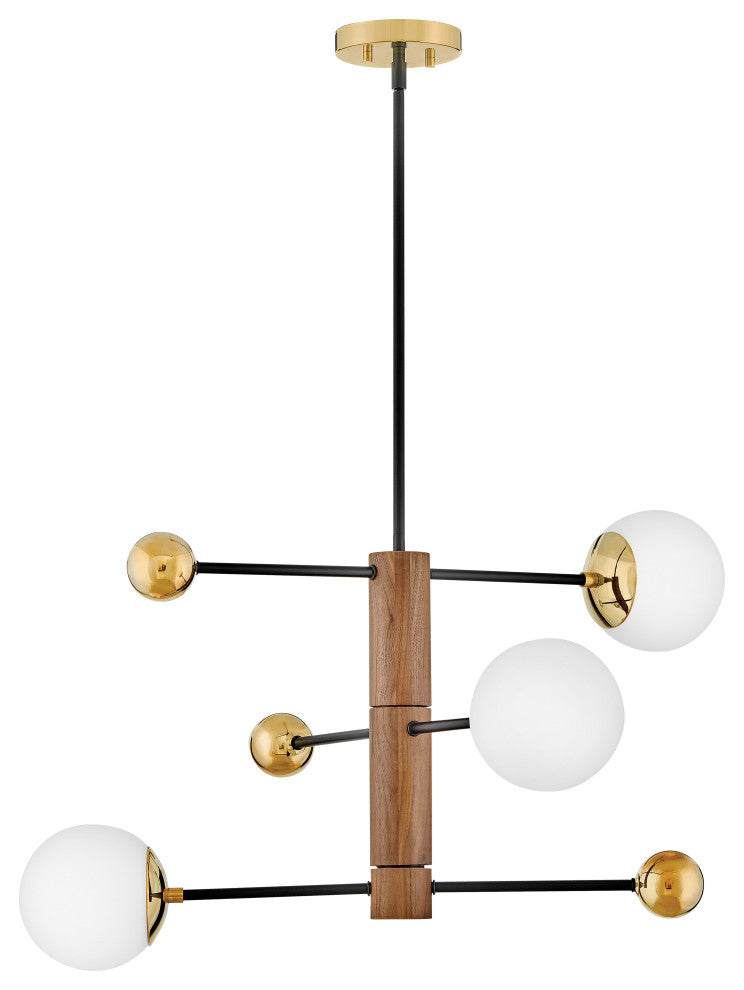 Lark Auggie Medium Adjustable Multi Tier Chandelier, Bright Brass