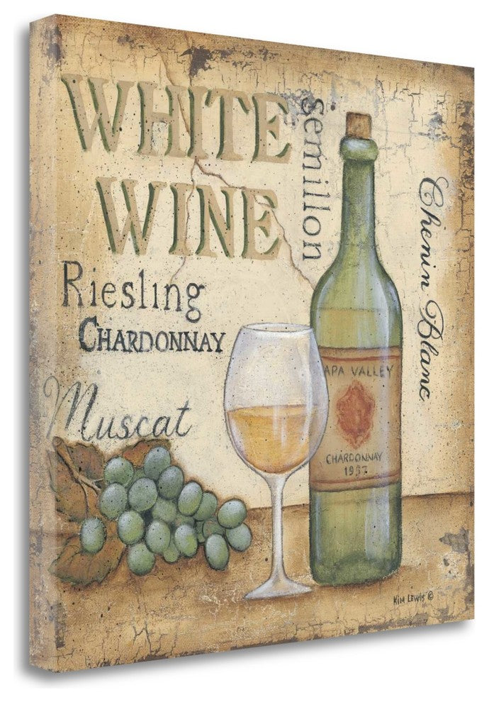 "White Wine" By Kim Lewis, Giclee Print on Gallery Wrap Canvas, Ready to Hang