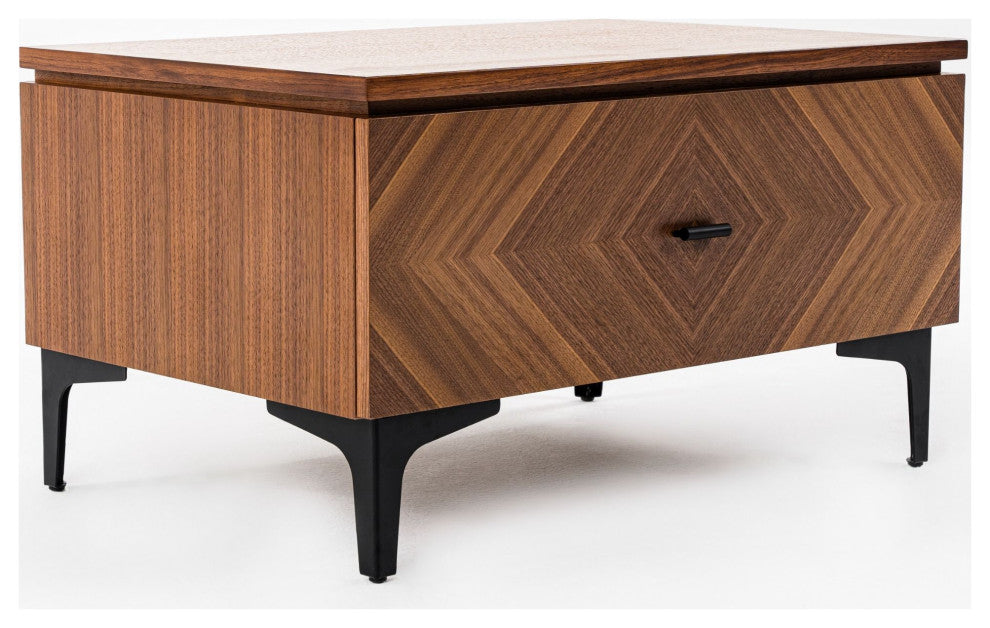 Modrest Paula Mid-Century Walnut Nightstand
