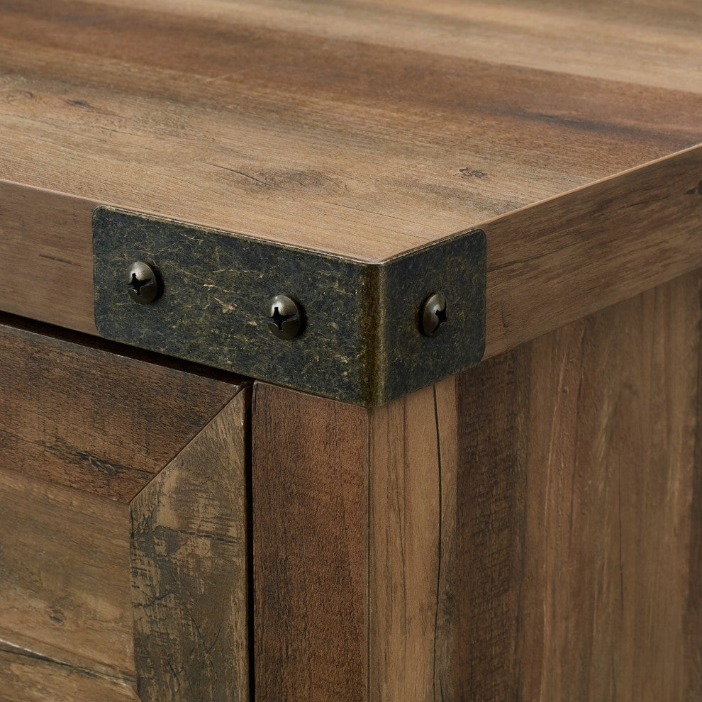30" Farmhouse Barn Door Accent Cabinet, Reclaimed Barnwood