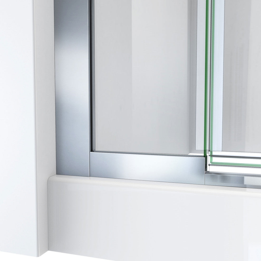 DreamLine Terrace 58 in. W x 72 in. H Semi-Frameless Pivot Shower Door, Chrome